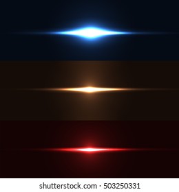 Collection of beautiful bright lens flares. Lighting effects of flash. Easy to use