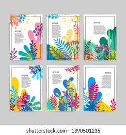 Collection of beautiful creative cards. Abstract nature backgrounds. Graphic Design for banner, poster, card, cover, invitation, placard, brochure, flyer