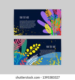 Collection of beautiful creative cards. Abstract nature backgrounds. Graphic Design for banner, poster, card, cover, invitation, placard, brochure, flyer
