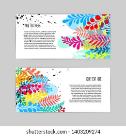 Collection of beautiful creative cards. Abstract nature backgrounds. Graphic Design for banner, poster, card, cover, invitation, placard, brochure, flyer