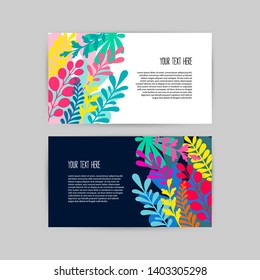 Collection of beautiful creative cards. Abstract nature backgrounds. Graphic Design for banner, poster, card, cover, invitation, placard, brochure, flyer