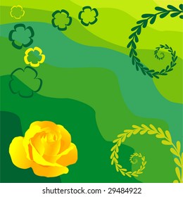Collection of beautiful green frames with floral ornaments and waved background. To see more frames please visit my portfolio