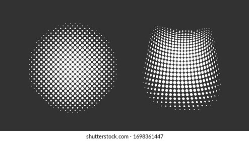 Collection of beautiful halftones. Vector, abstract.