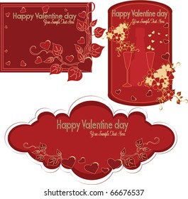 Collection of beautiful labels by the Valentine's day a vector