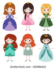 Cute Kawaii Fairy Tales Characters Snow Stock Vector (Royalty Free ...