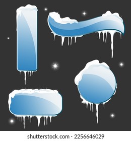 A collection of beautifully designed glossy winter banners, perfect for holiday promotions or winter themed events vector format