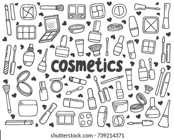 collection with beauty and cosmetics
