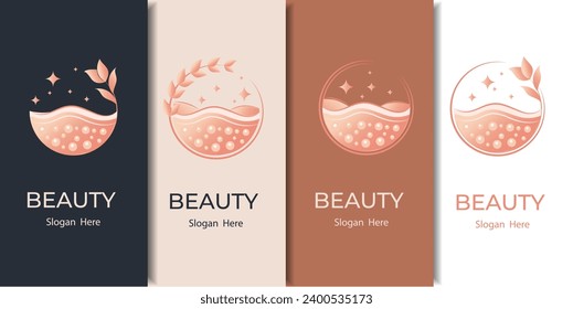collection of beauty  skin logo. collection of beauty cosmetic  design branding inspiration