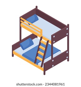 Collection of Beds Isometric Icons  
