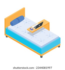 Collection of Beds Isometric Icons  
