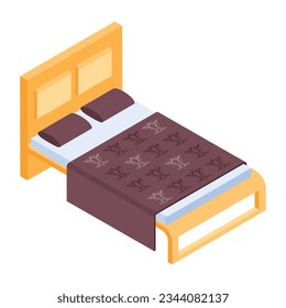 Collection of Beds Isometric Icons  
