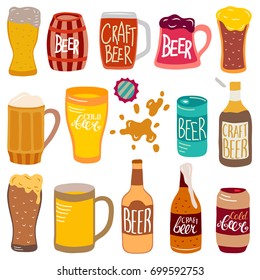 collection of beer glasses and bottles