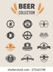 Collection of beer icons, symbols and elements