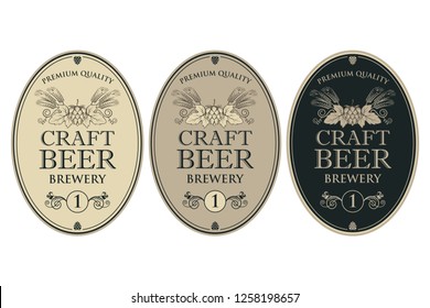 collection of beer labels in retro style