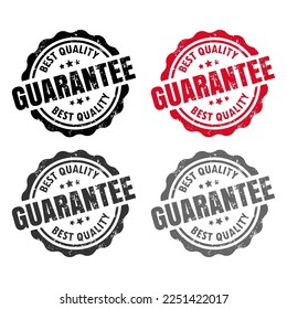 Collection of Best Quality Guarantee Red Seal Vector Isolated on White Background