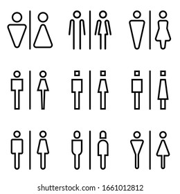 collection of the best toilet restroom sign logo bold stroke style templates
