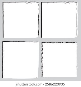 Collection of a big set of white torn paper sheets with isolated realistic shadow effect, collection of ripped paper strip element set. Clipart ripped paper set design. Retro texture background