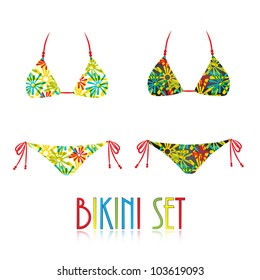 Collection of bikini in different colors