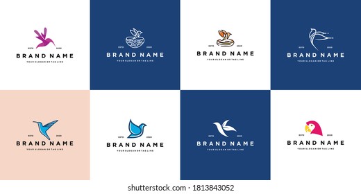 collection of bird logo design vector templates