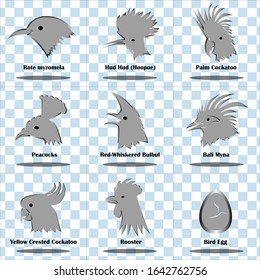 collection of bird logos with metallic effects