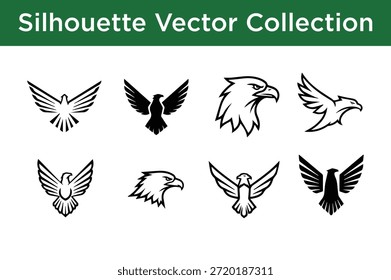 Sammlung von Vogelsilhouetten einzeln auf weißem Hintergrund