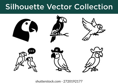 Sammlung von Vogelsilhouetten einzeln auf weißem Hintergrund