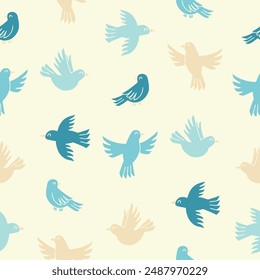 Collection of Bird Vector Seamless Pattern illustration Design