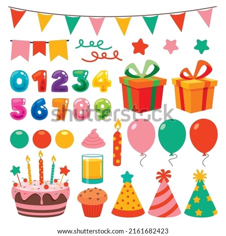 Collection Of Birthday Party Elements