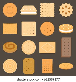 Collection of biscuit in flat design