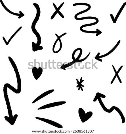 Collection Of Black Arrow Doodles