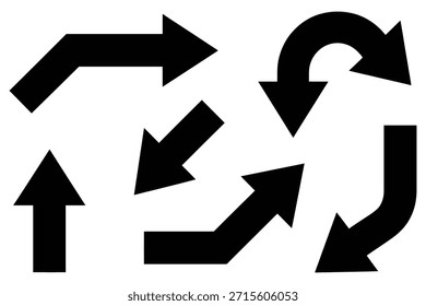 Collection of black arrows pointing in various directions