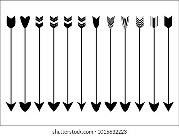 Collection of Black Arrows set.- Illustration
Arrow - Bow and Arrow, Arrowhead, Directional Sign.