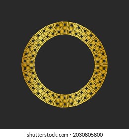 Collection of black backgrounds and golden geometric elements. Set of labels, icons, logos and seamless patterns. Templates with luxury foil for packaging