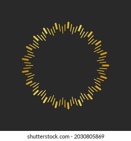 Collection of black backgrounds and golden geometric elements. Set of labels, icons, logos and seamless patterns. Templates with luxury foil for packaging