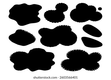 Collection of Black Blobs Shapes silhouette backgrounds