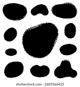 Collection of Black Blobs Shapes silhouette backgrounds