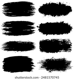 A collection of black brush marks against a white backdrop