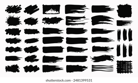 A collection of black brush strokes displayed on a plain white backdrop