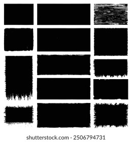 Collection of Black Brush Strokes and Textures
