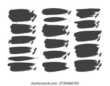 Collection of black brush strokes Vector