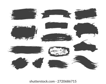 Colección de trazos de pincel negro Vector