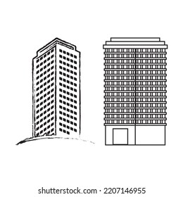 collection of black building silhouette vector images, top view. perfect for building design projects and more