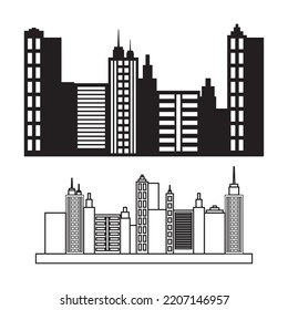 collection of black building silhouette vector images, top view. perfect for building design projects and more