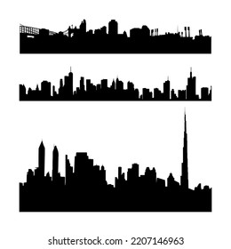 colección de imágenes vectoriales de silueta de construcción negra, vista superior. perfecto para construir proyectos de diseño y más