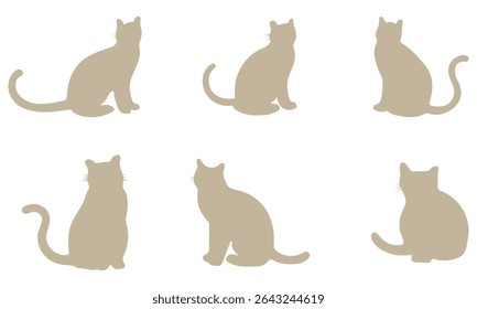 a collection of black cat silhouettes in various dynamic and relaxed poses. eps 10