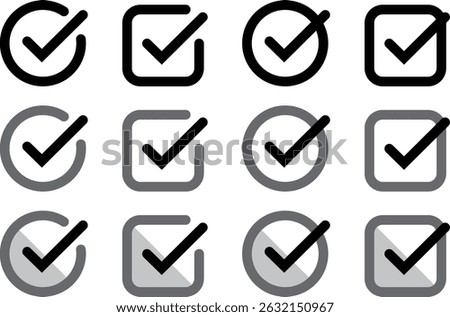 Collection of black checkbox icons