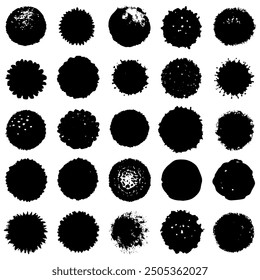 A collection of black circles displayed prominently on a white background