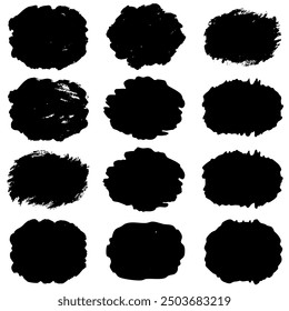 A collection of black circles set prominently against a white background