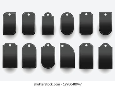 Collection of black color price, promotion, sale or discount tag on white background. vector illustration.