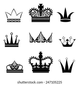 collection of black crowns